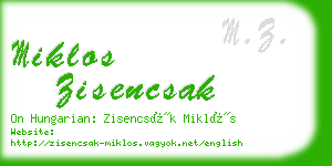 miklos zisencsak business card
